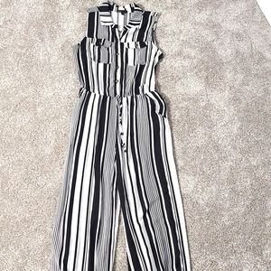 L Striped Jumpsuit w/ Pockets